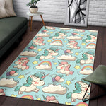 Cute Rainbow Unicorn Pattern Print Area Rug GearFrost