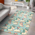 Cute Rainbow Unicorn Pattern Print Floor Mat