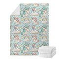 Cute Rainbow Unicorn Pattern Print Blanket