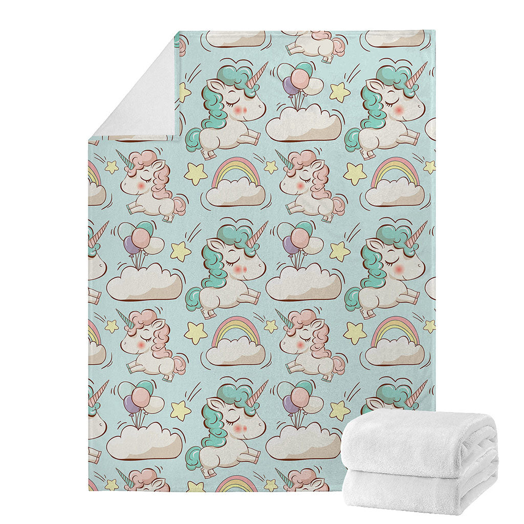 Cute Rainbow Unicorn Pattern Print Blanket