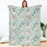Cute Rainbow Unicorn Pattern Print Blanket