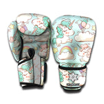 Cute Rainbow Unicorn Pattern Print Boxing Gloves