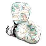 Cute Rainbow Unicorn Pattern Print Boxing Gloves