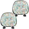 Cute Rainbow Unicorn Pattern Print Car Headrest Covers