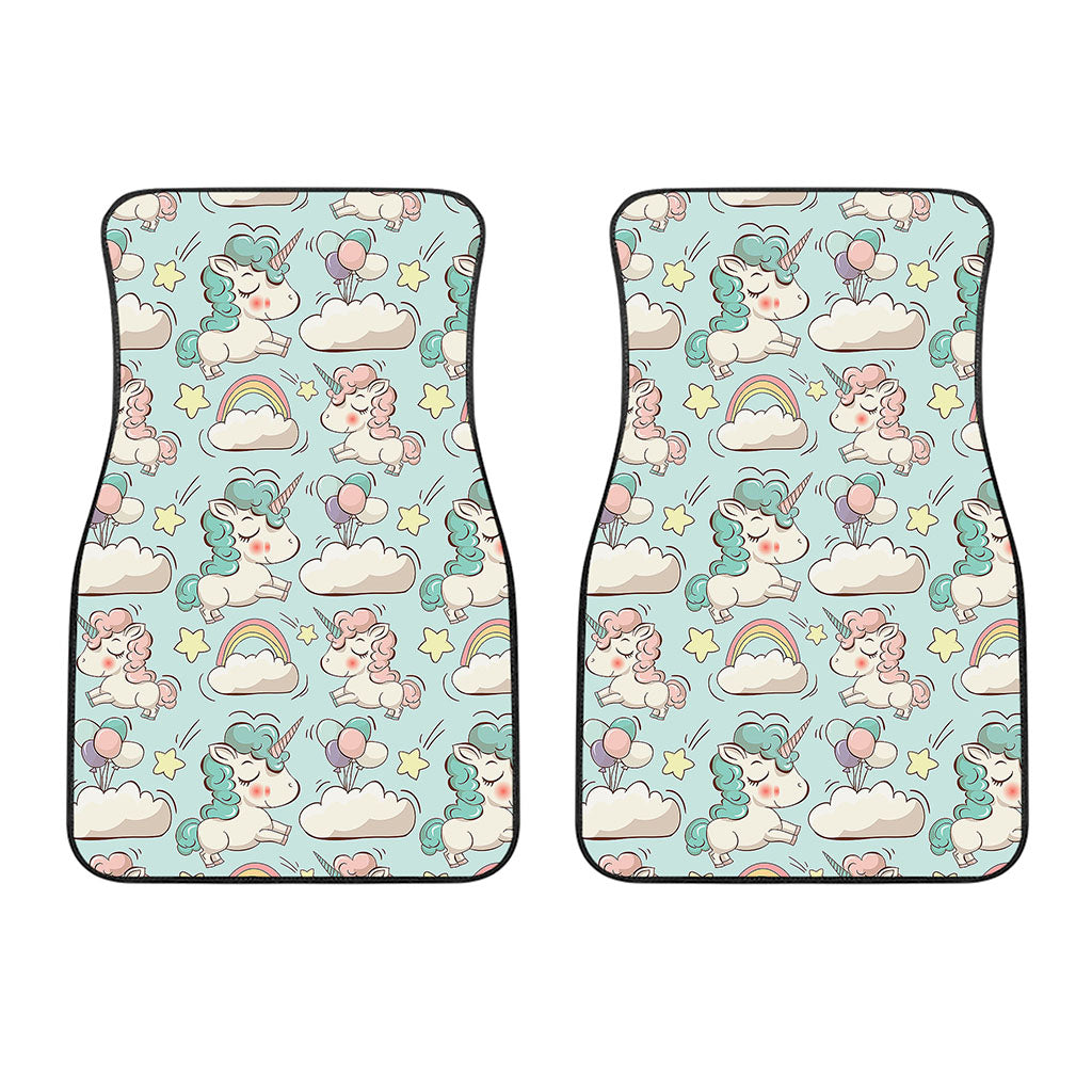 Cute Rainbow Unicorn Pattern Print Front Car Floor Mats