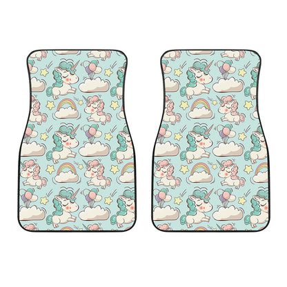 Cute Rainbow Unicorn Pattern Print Front Car Floor Mats