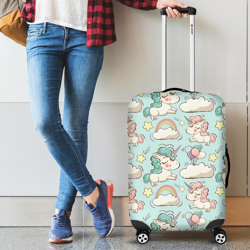 Cute Rainbow Unicorn Pattern Print Luggage Cover GearFrost