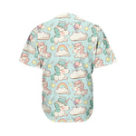 Cute Rainbow Unicorn Pattern Print Men's Baseball Jersey