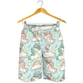Cute Rainbow Unicorn Pattern Print Men's Shorts