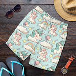 Cute Rainbow Unicorn Pattern Print Men's Shorts