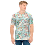 Cute Rainbow Unicorn Pattern Print Men's T-Shirt