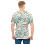 Cute Rainbow Unicorn Pattern Print Men's T-Shirt