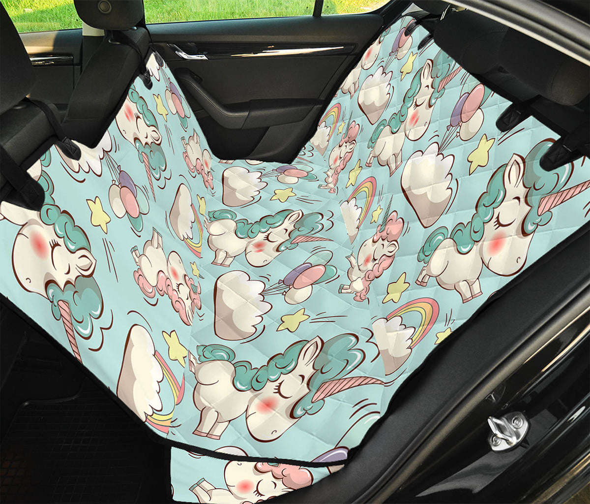 Cute Rainbow Unicorn Pattern Print Pet Car Back Seat Cover