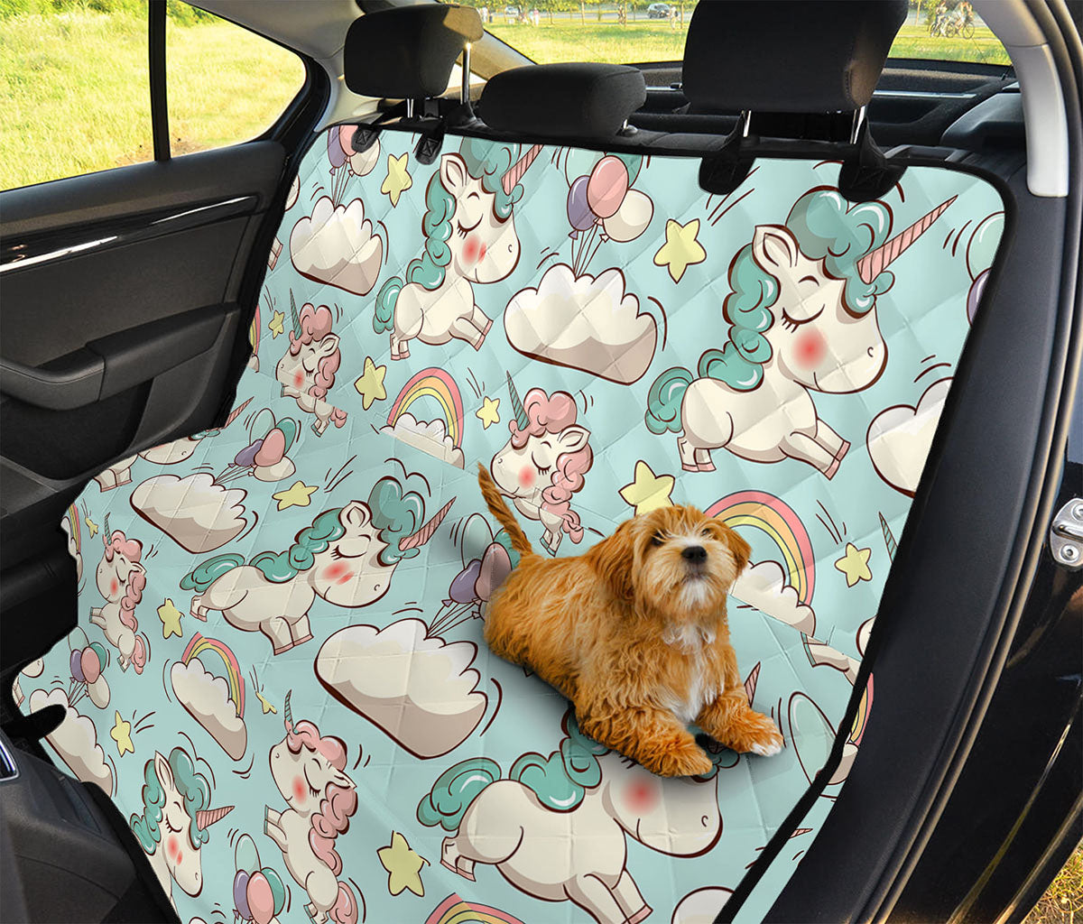 Cute Rainbow Unicorn Pattern Print Pet Car Back Seat Cover