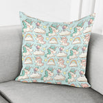 Cute Rainbow Unicorn Pattern Print Pillow Cover