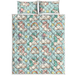 Cute Rainbow Unicorn Pattern Print Quilt Bed Set