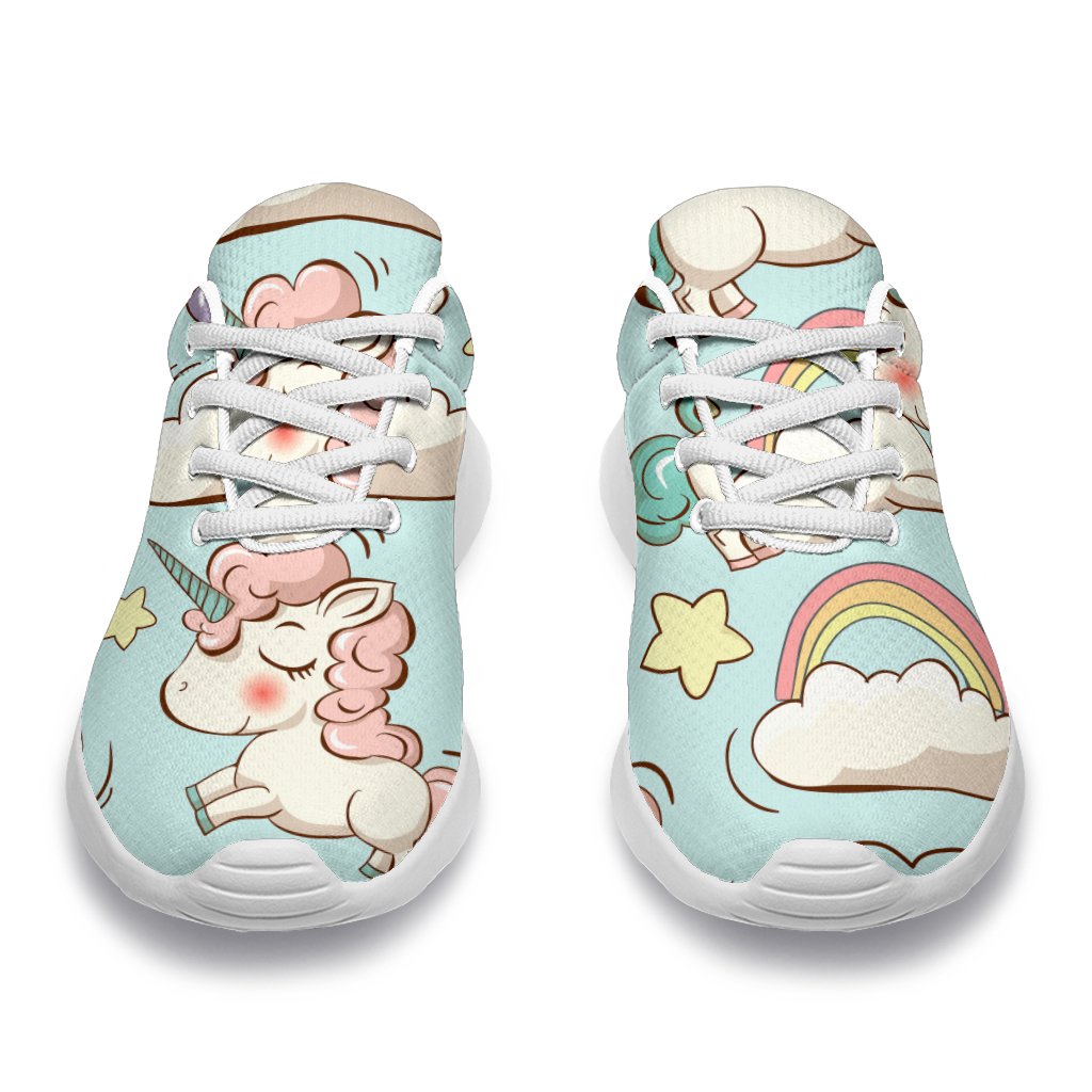 Cute Rainbow Unicorn Pattern Print Sport Shoes GearFrost