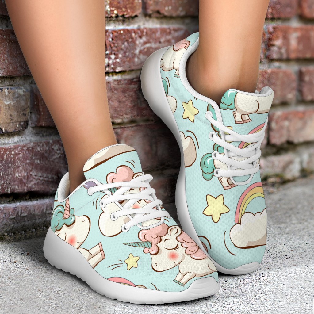 Cute Rainbow Unicorn Pattern Print Sport Shoes GearFrost