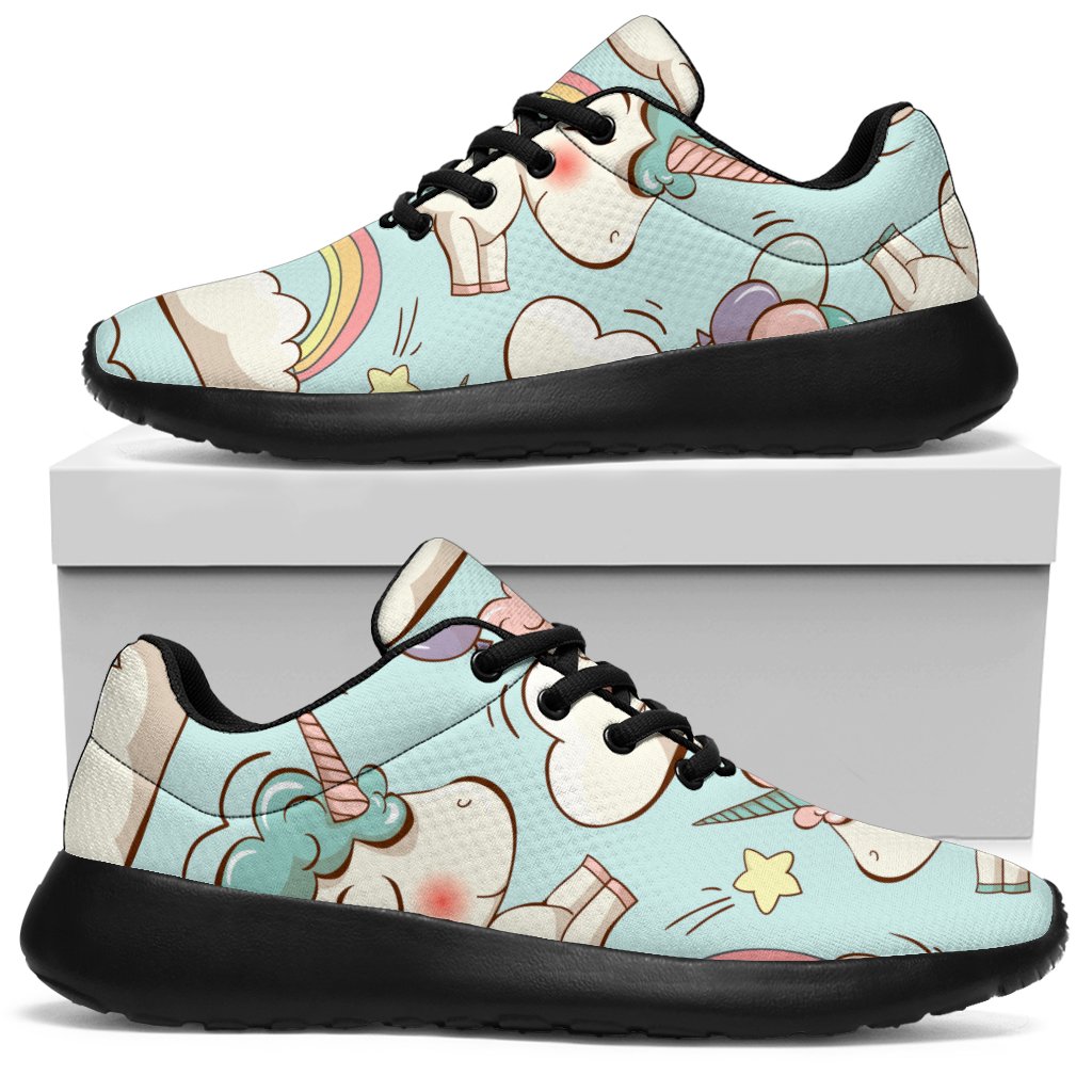 Cute Rainbow Unicorn Pattern Print Sport Shoes GearFrost