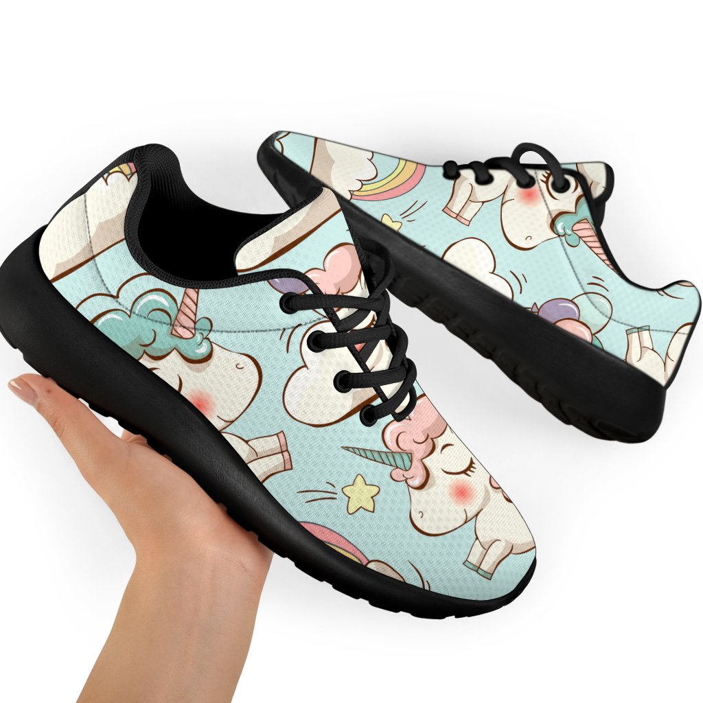 Cute Rainbow Unicorn Pattern Print Sport Shoes GearFrost