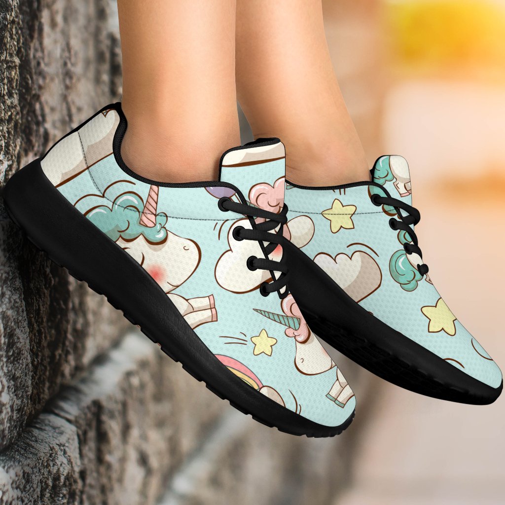 Cute Rainbow Unicorn Pattern Print Sport Shoes GearFrost