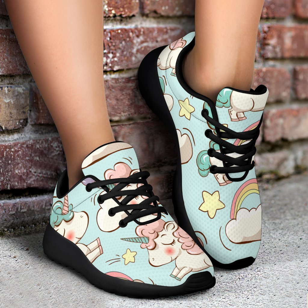 Cute Rainbow Unicorn Pattern Print Sport Shoes GearFrost