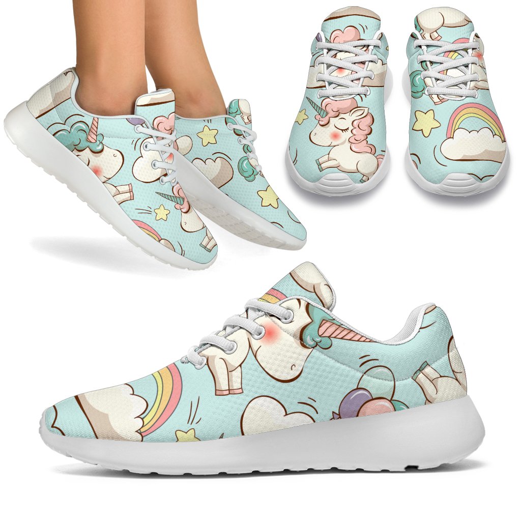 Cute Rainbow Unicorn Pattern Print Sport Shoes GearFrost