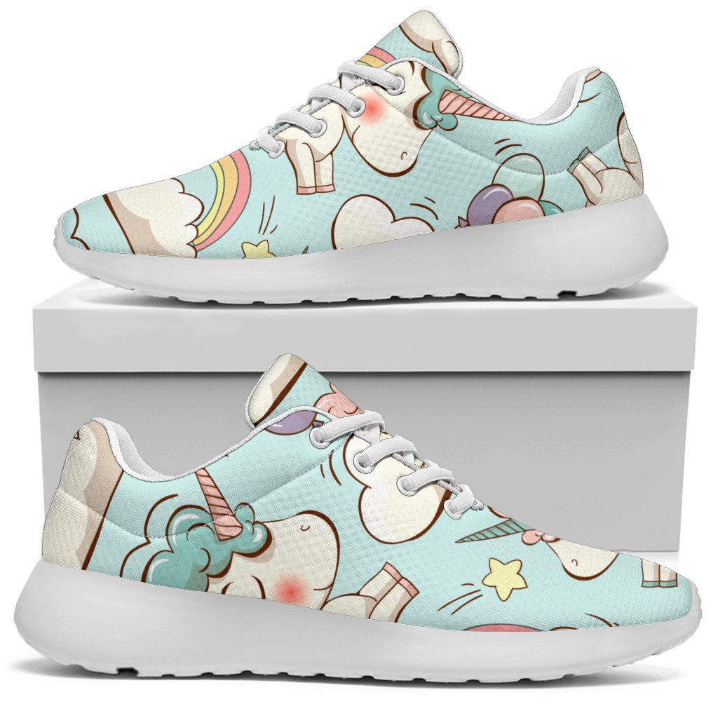 Cute Rainbow Unicorn Pattern Print Sport Shoes GearFrost