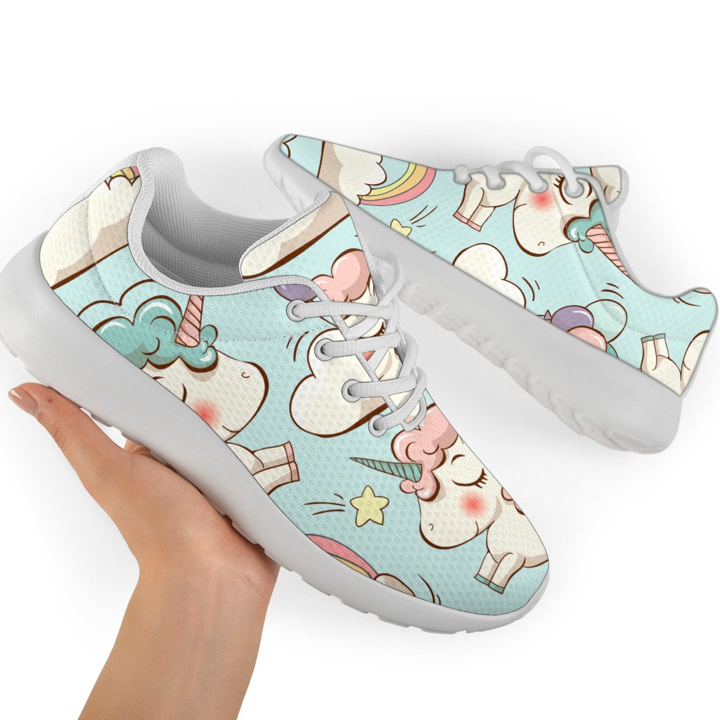 Cute Rainbow Unicorn Pattern Print Sport Shoes GearFrost