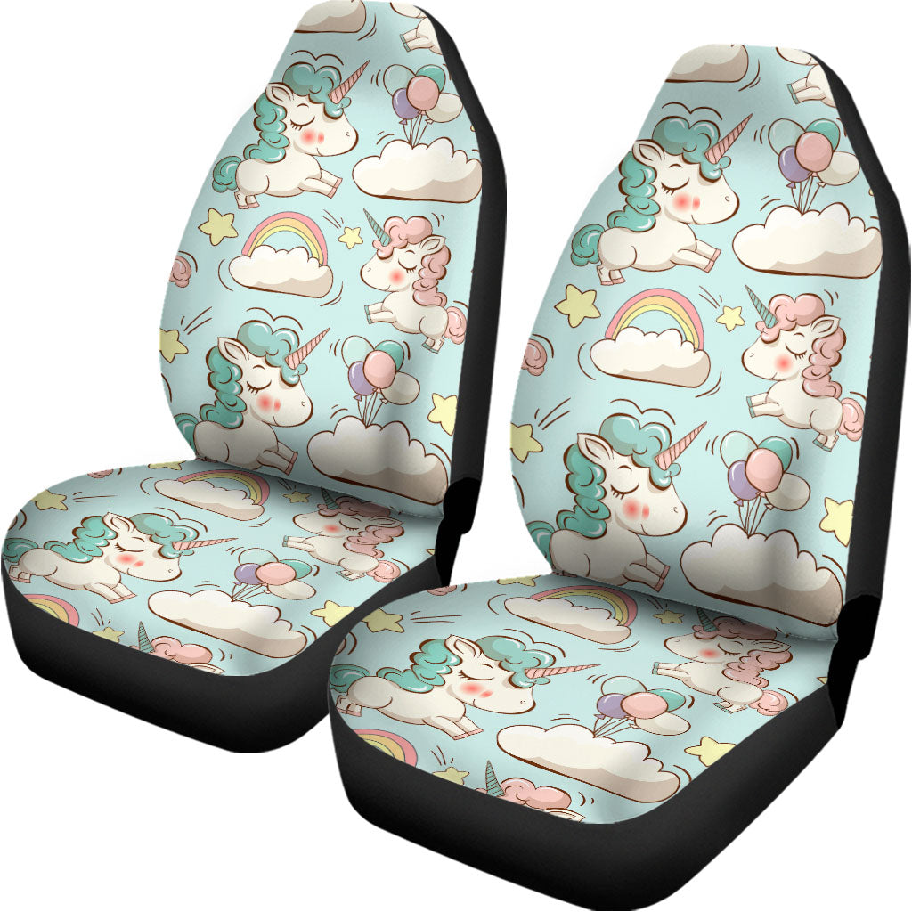 Cute Rainbow Unicorn Pattern Print Universal Fit Car Seat Covers
