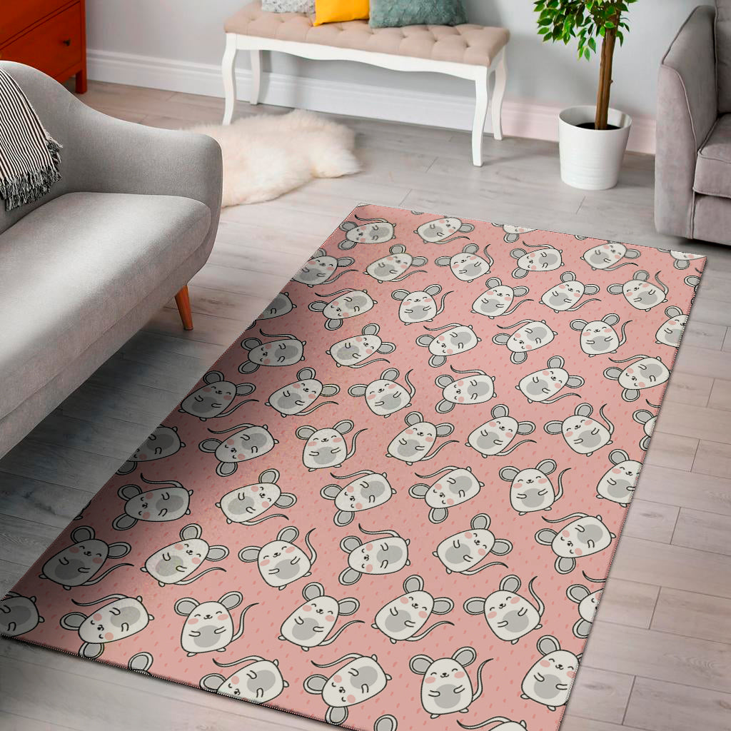 Cute Rat Pattern Print Area Rug