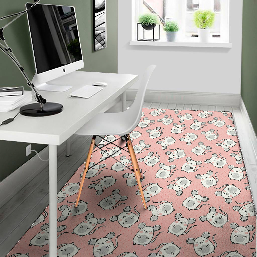 Cute Rat Pattern Print Area Rug