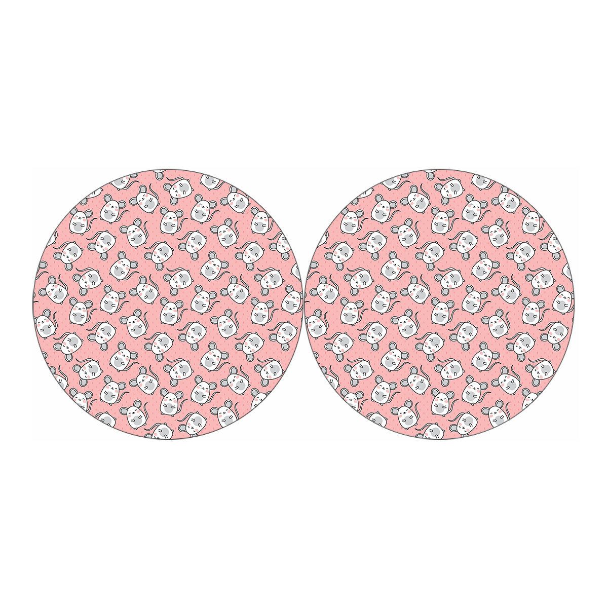 Cute Rat Pattern Print Car Coasters