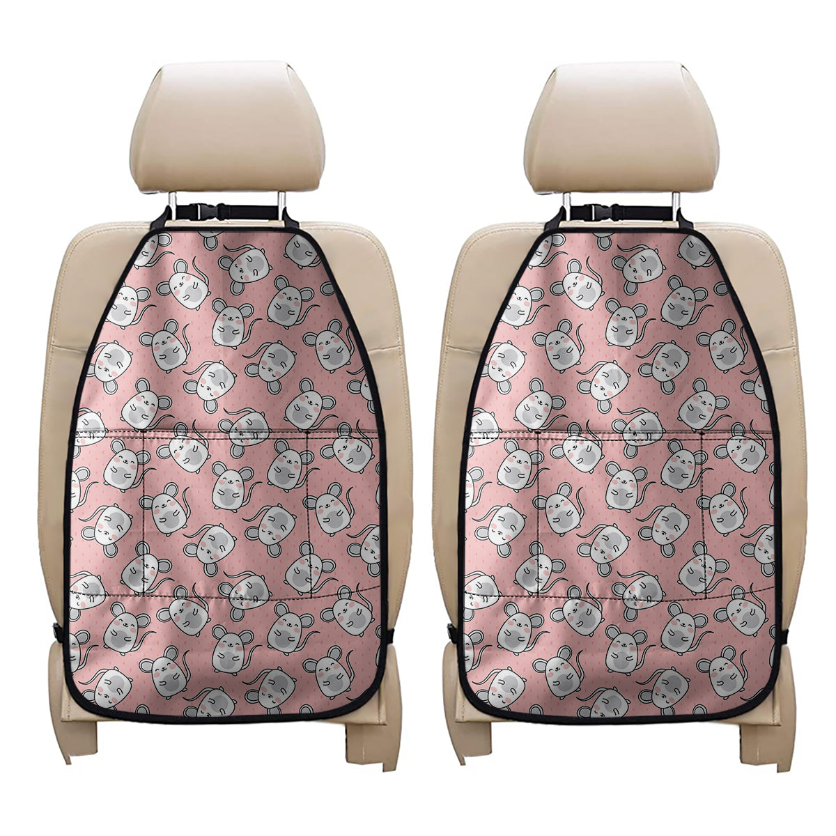 Cute Rat Pattern Print Car Seat Organizers