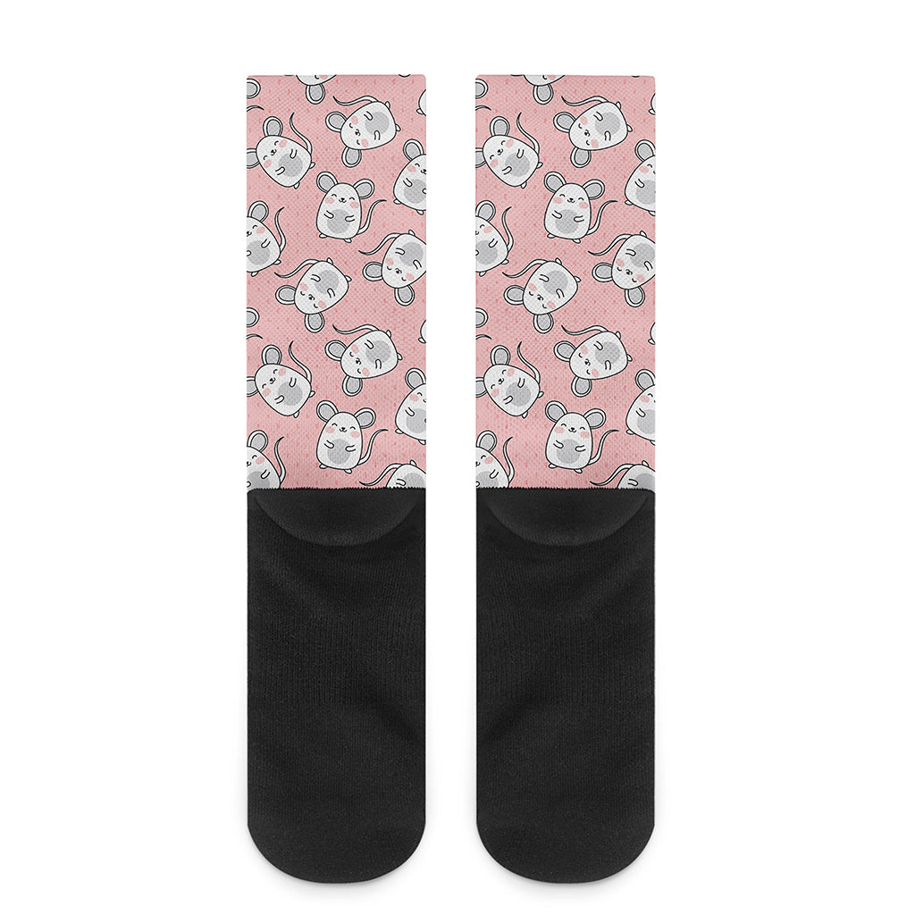 Cute Rat Pattern Print Crew Socks