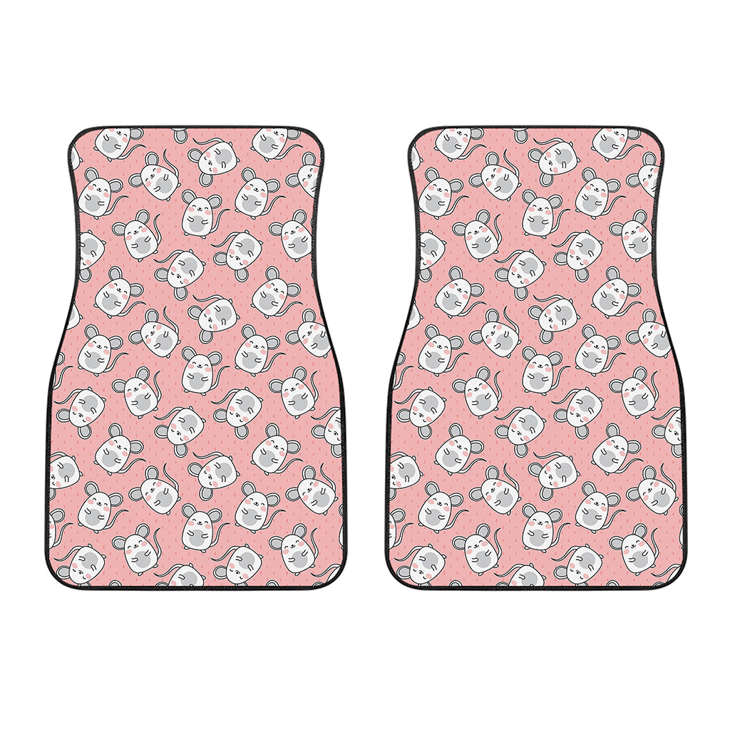 Cute Rat Pattern Print Front Car Floor Mats