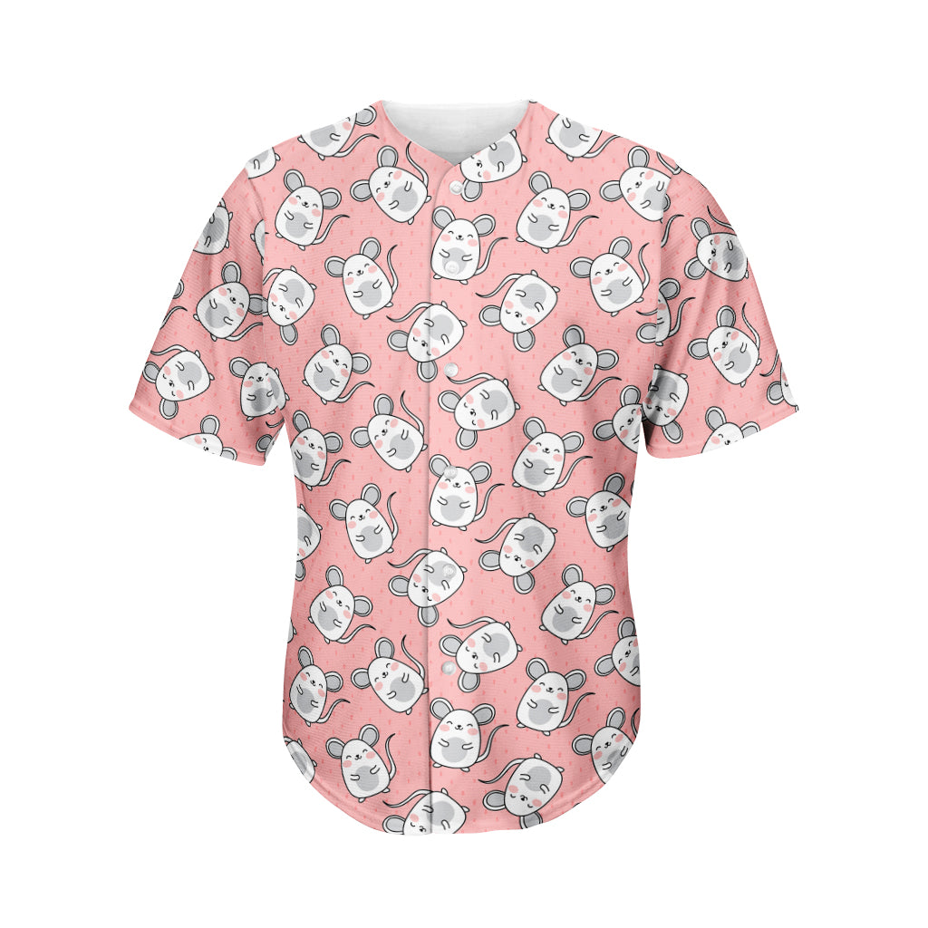 Cute Rat Pattern Print Men's Baseball Jersey