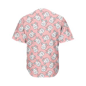 Cute Rat Pattern Print Men's Baseball Jersey