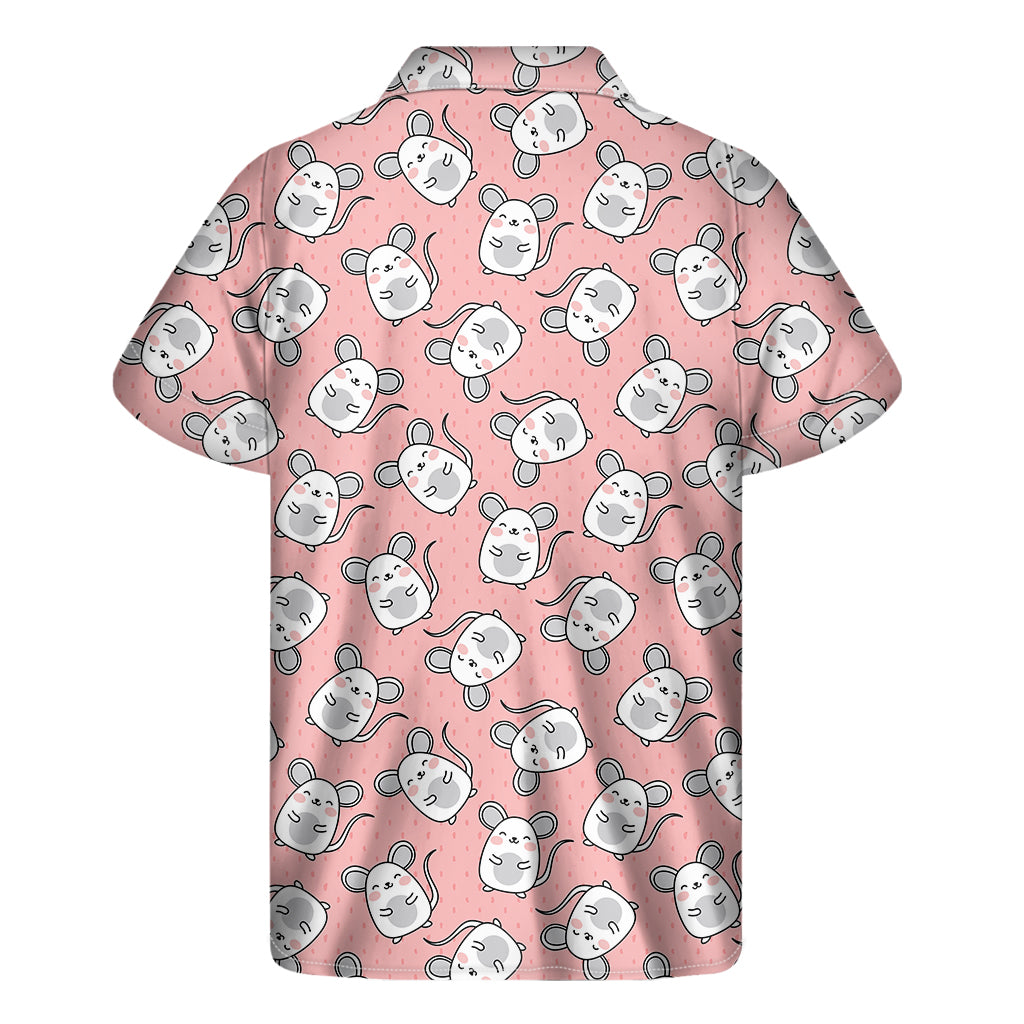 Cute Rat Pattern Print Men's Short Sleeve Shirt