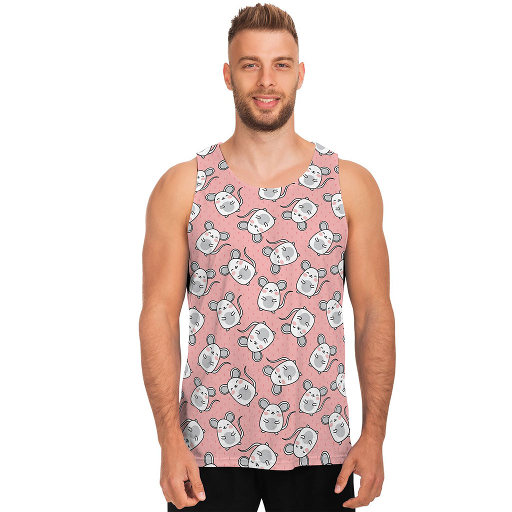 Cute Rat Pattern Print Men's Tank Top