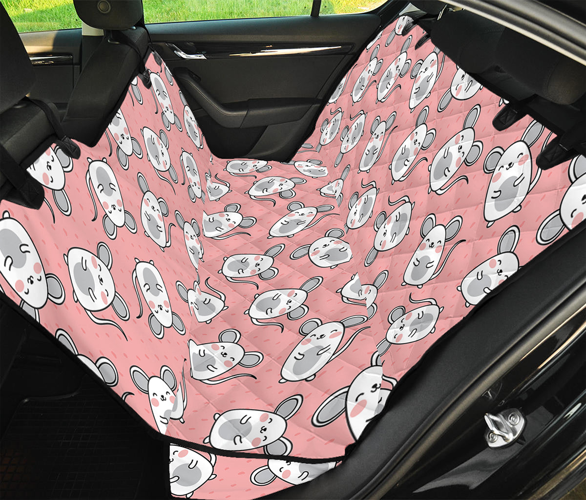 Cute Rat Pattern Print Pet Car Back Seat Cover