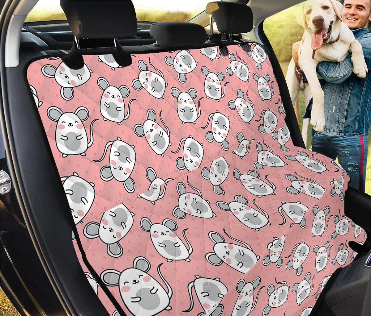 Cute Rat Pattern Print Pet Car Back Seat Cover