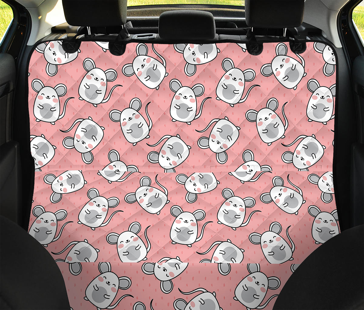 Cute Rat Pattern Print Pet Car Back Seat Cover