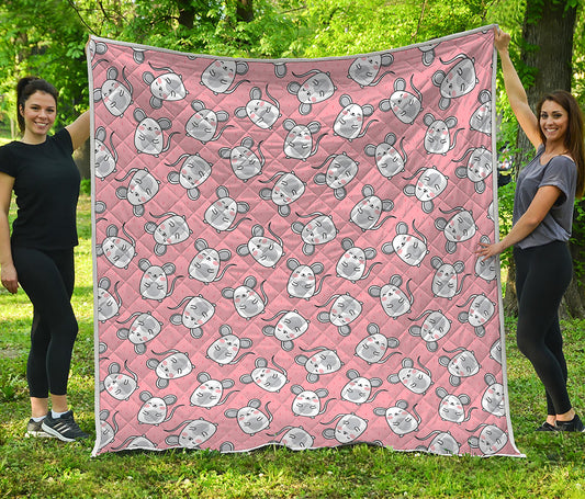 Cute Rat Pattern Print Quilt