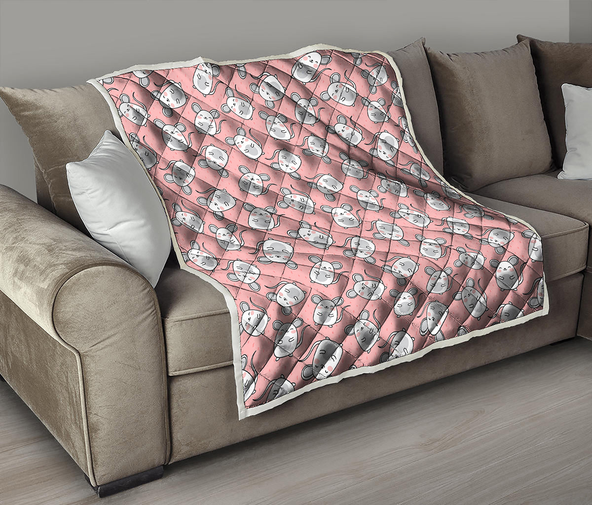 Cute Rat Pattern Print Quilt