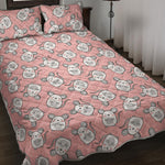Cute Rat Pattern Print Quilt Bed Set