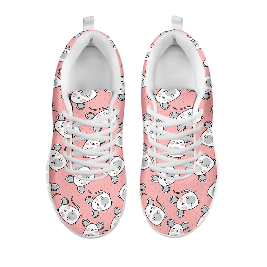 Cute Rat Pattern Print White Sneakers