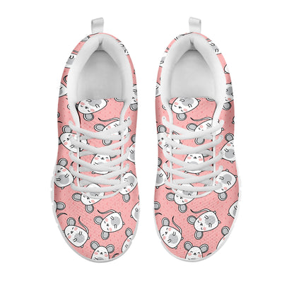 Cute Rat Pattern Print White Sneakers