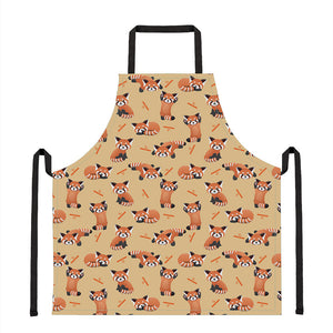 Cute Red Panda And Bamboo Pattern Print Apron