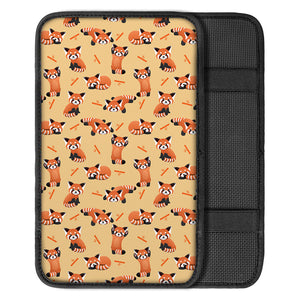 Cute Red Panda And Bamboo Pattern Print Car Center Console Cover